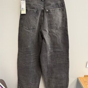 H&M Men's Washed Black super baggy wide fit jeans w tags NWT 28x32